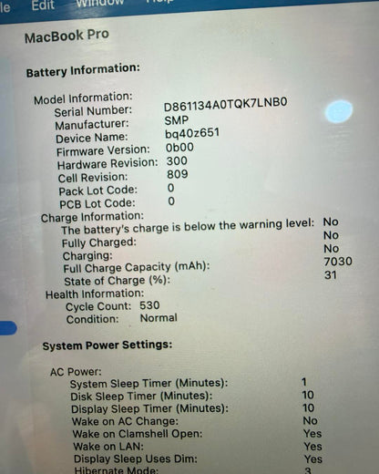 MacBook Pro 2019 16" T-Bar i7 16/512