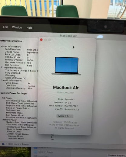 MacBook Air M3 13.6” 2024 24/256 (MDM)