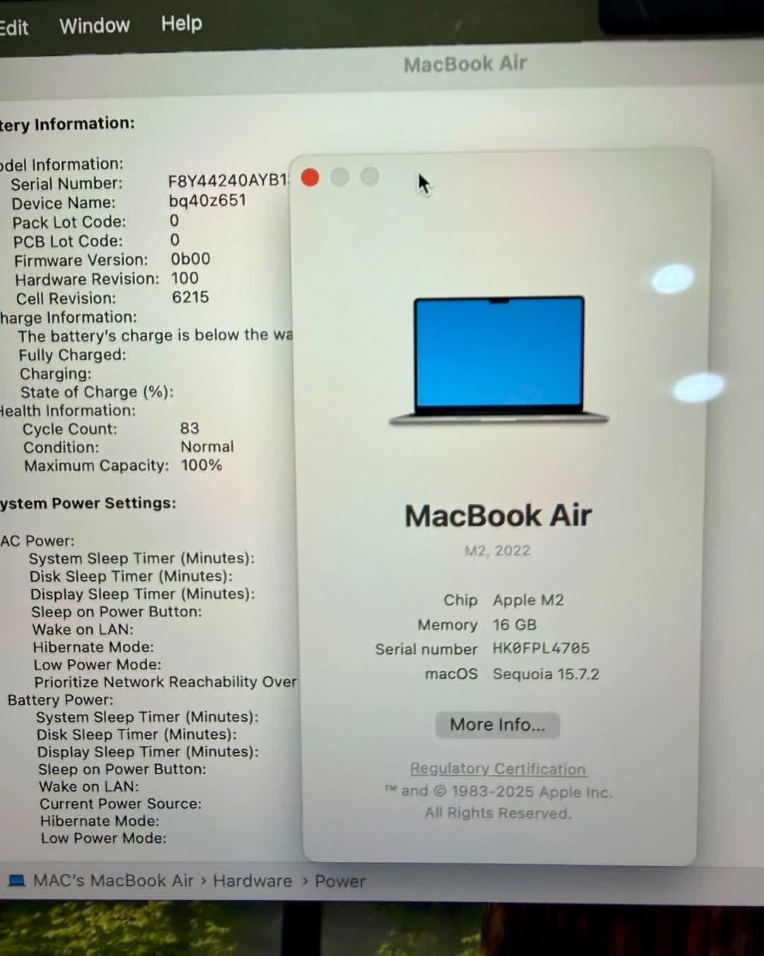 MacBook Air M2 13.6’’ 2022 16/256