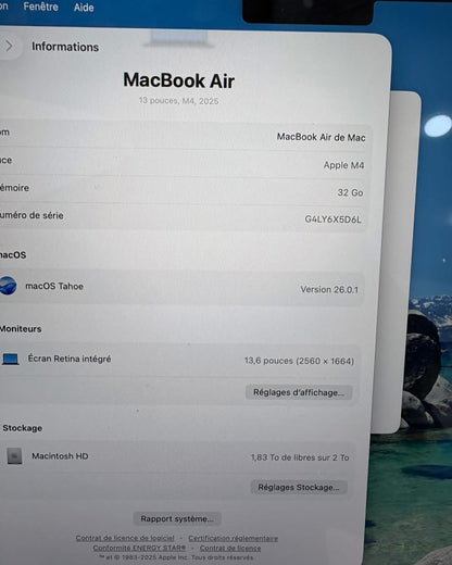 MacBook Air 2025 M4 13.6” 32/2tb